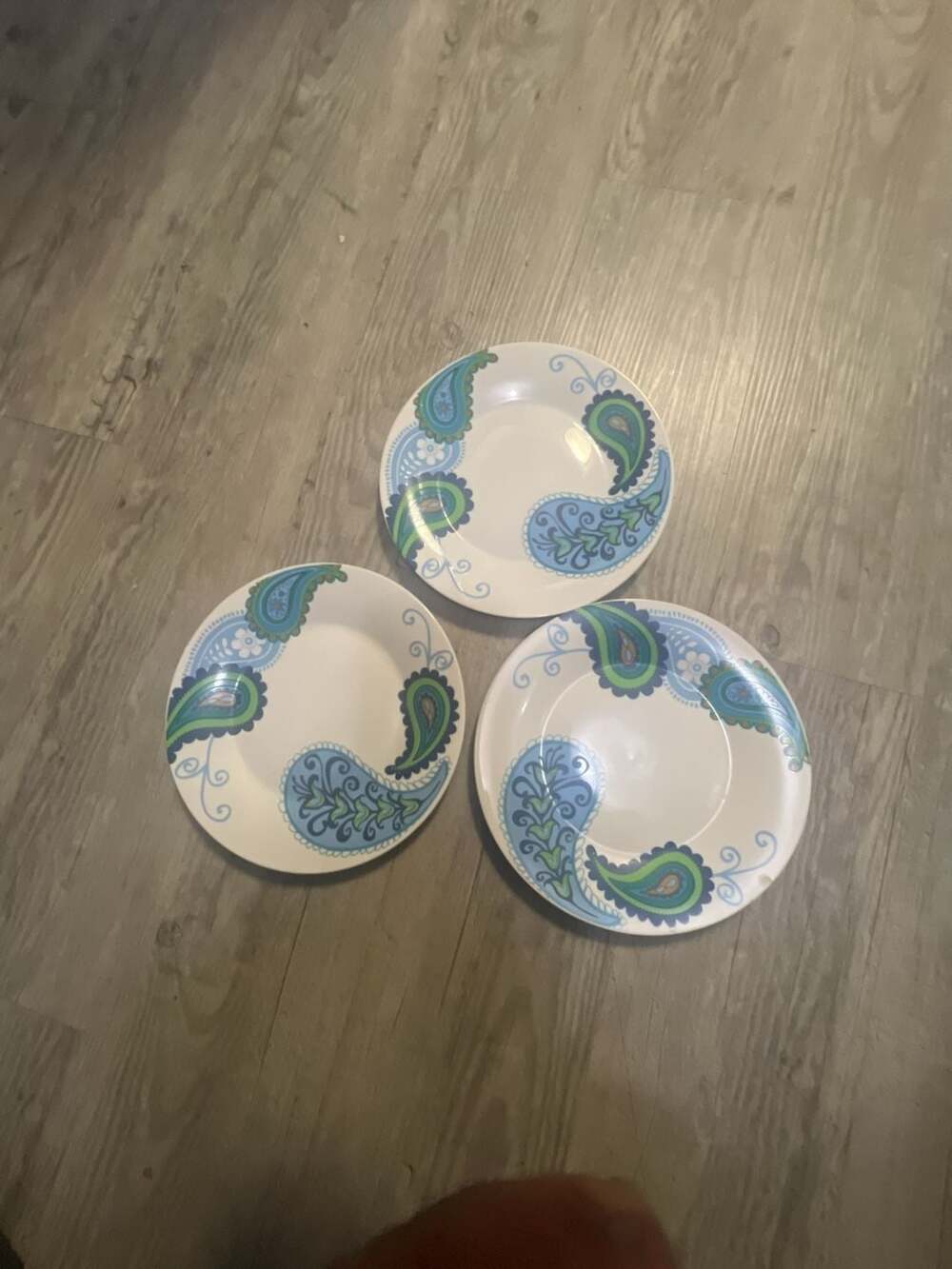 Royal Norfolk Blue and Green Paisley 8 inch Salad Plates